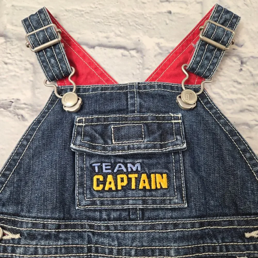 Gymboree Team Captain Denim Overalls size 3-6 months